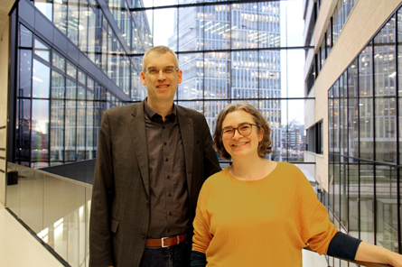 Herr Professor Schiewe und Frau Professor Stokman freuen sich über die Förderung durch die BWFG.